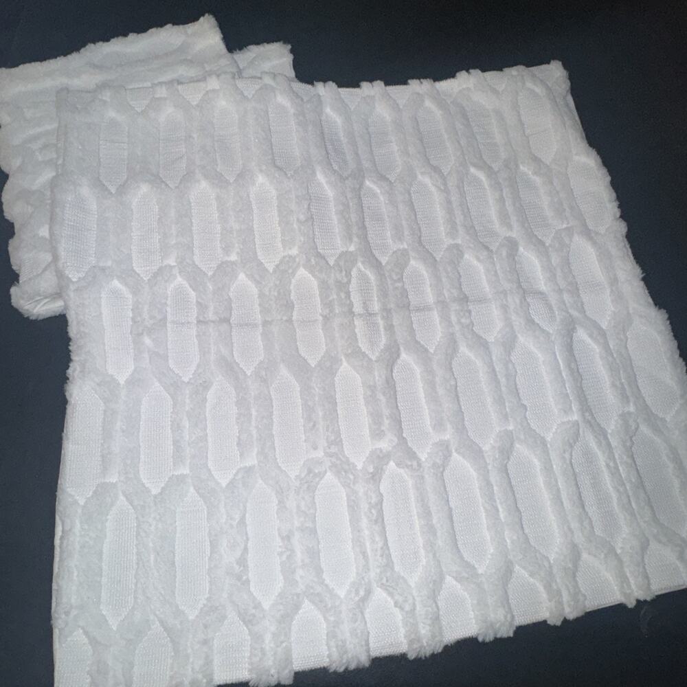 2 MADIZZ Faux Fur WHITE Patterned Decorative Throw Pillow Covers 24" X 24"